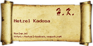 Hetzel Kadosa névjegykártya